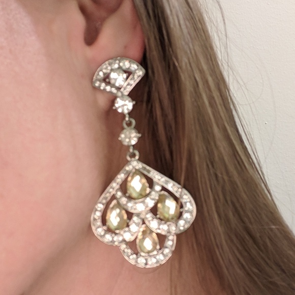 Chandelier Earrings !LIKE-NEW! 😍 Yellow + Silver! - Picture 2 of 2